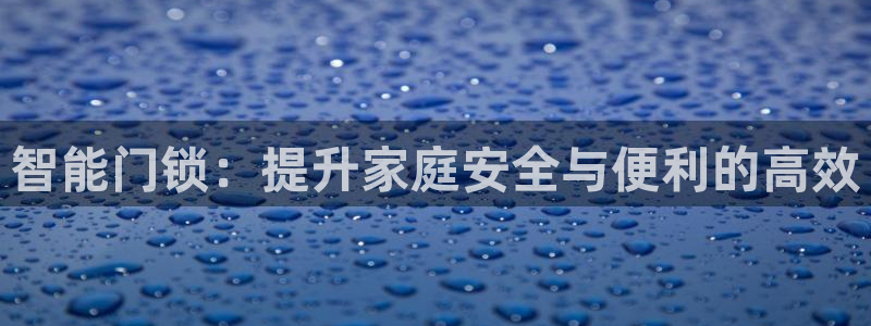 开丰娱乐登陆：智能门锁：提升家庭安全与便利的高效