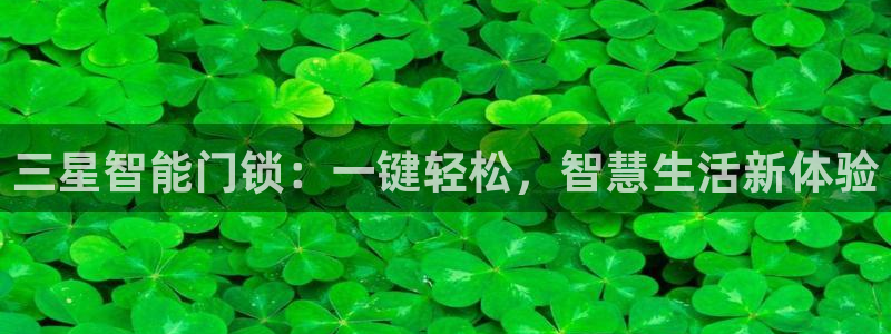 开丰娱乐登入：三星智能门锁：一键轻松，智慧生活新体验