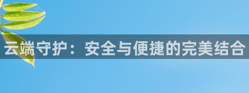 开丰娱乐千67五壹叁八：云端守护：安全与便捷的完美结合